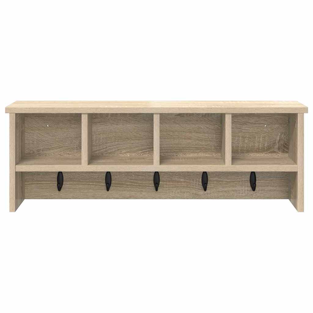 Porte-manteau mural avec étagère Chêne sonoma 75 x 16 x 26 cm