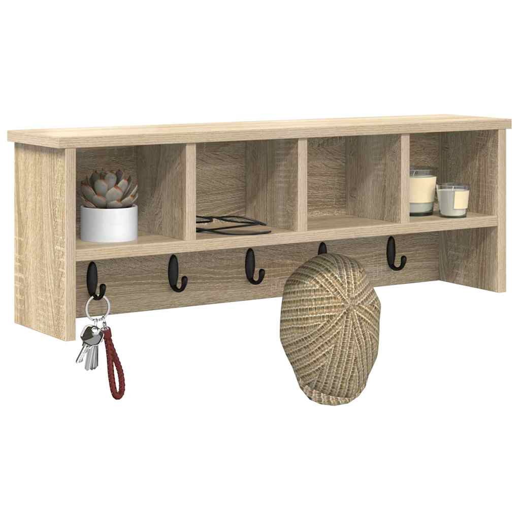 Porte-manteau mural avec étagère Chêne sonoma 75 x 16 x 26 cm