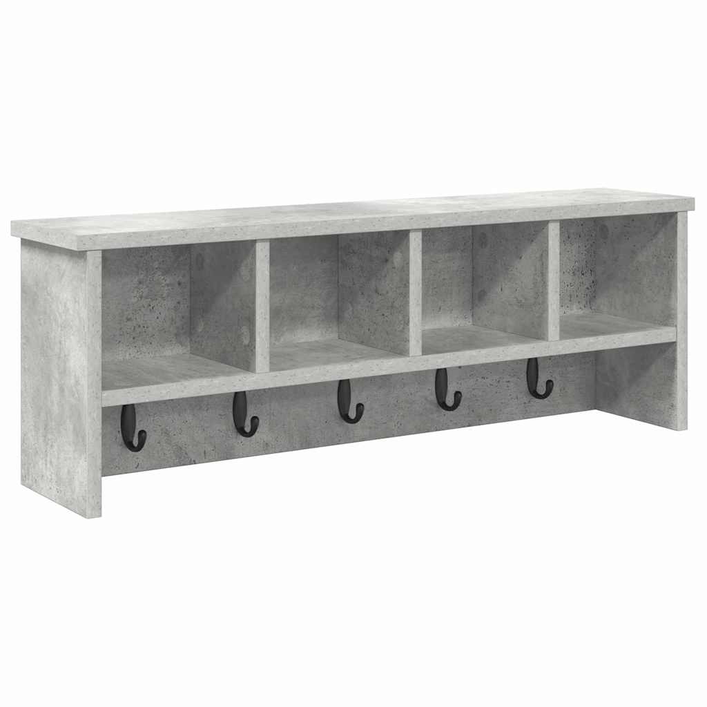 Porte-manteau mural avec étagère Gris béton 75 x 16 x 26 cm