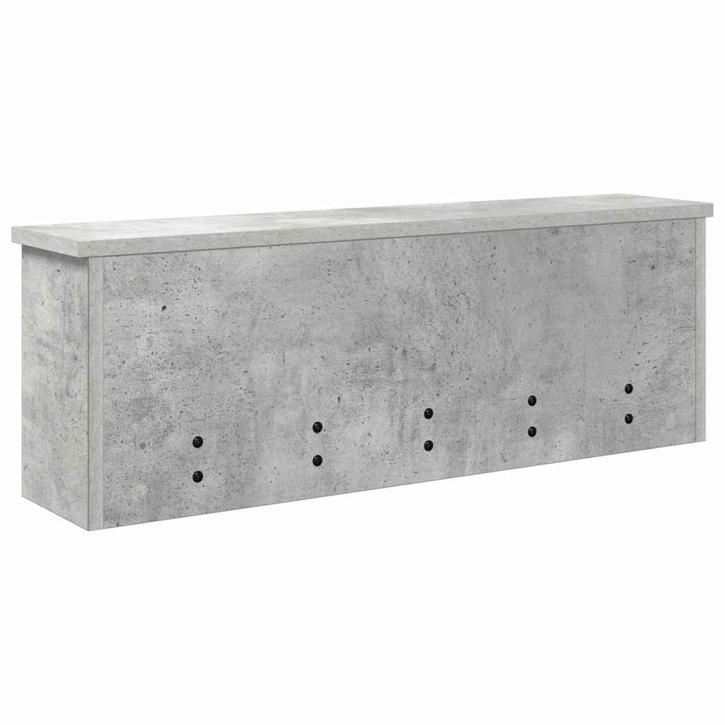 Porte-manteau mural avec étagère Gris béton 75 x 16 x 26 cm
