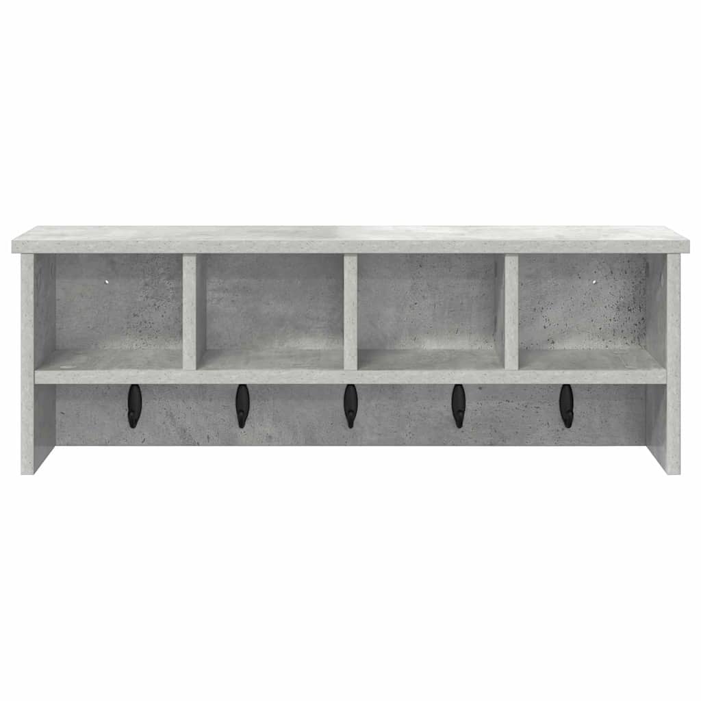 Porte-manteau mural avec étagère Gris béton 75 x 16 x 26 cm