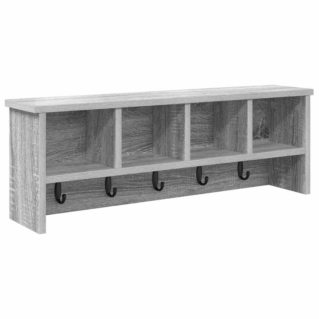 Porte-manteau mural avec étagère Sonoma gris 75 x 16 x 26 cm
