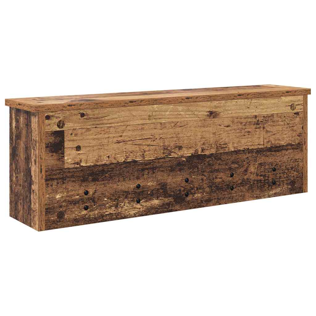 Porte-manteau mural avec étagère Bois ancien 75 x 16 x 26 cm