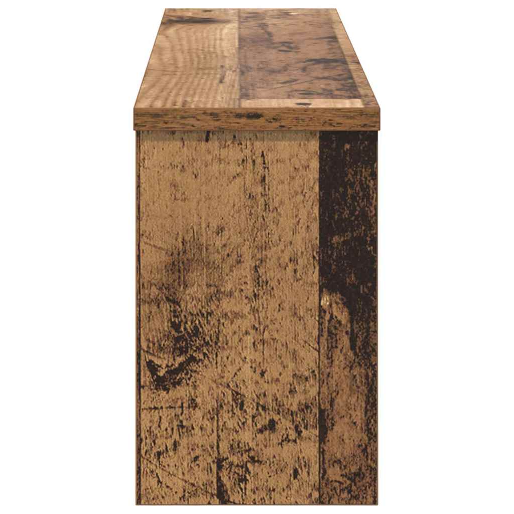 Porte-manteau mural avec étagère Bois ancien 75 x 16 x 26 cm