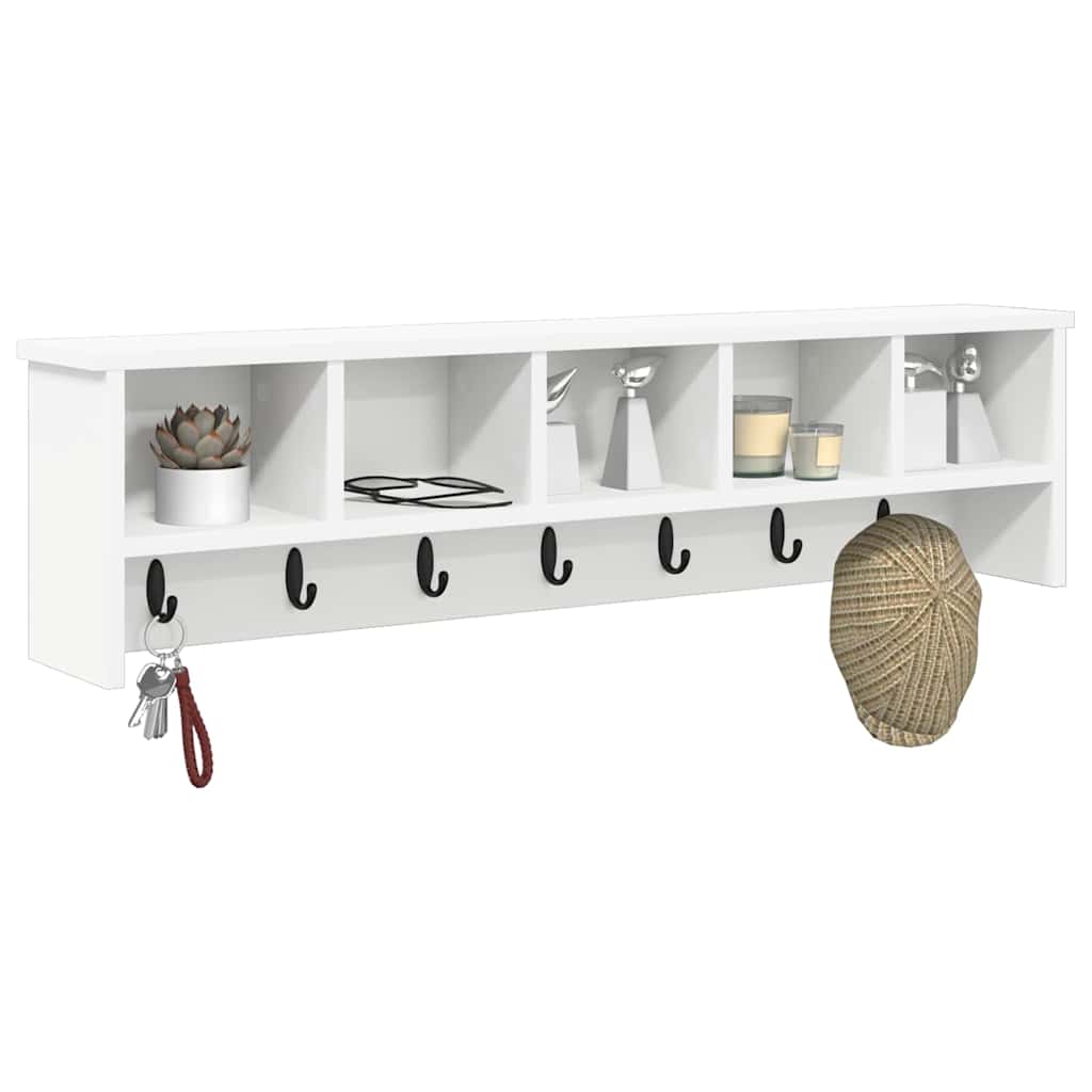 Porte-manteau mural Blanc 100 x 16 x 26 cm Bois d'ingénierie
