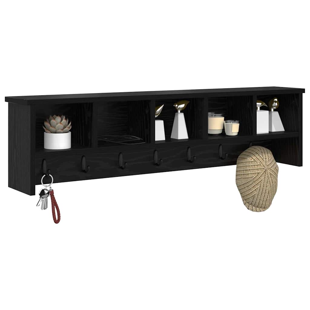 Porte-manteau mural avec étagère Chêne noir 100 x 16 x 26 cm