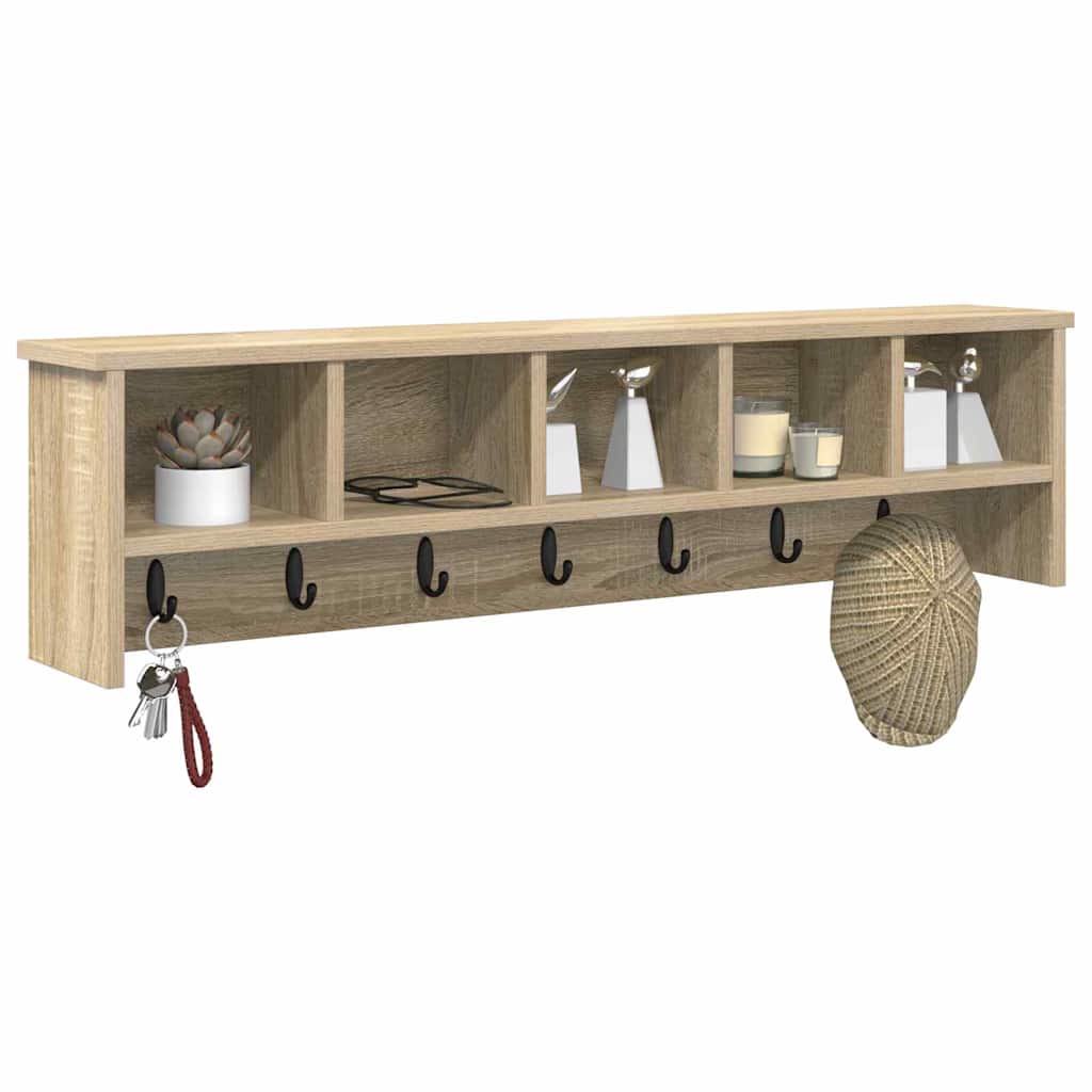 Porte-manteau mural avec étagère Chêne sonoma 100 x 16 x 26 cm
