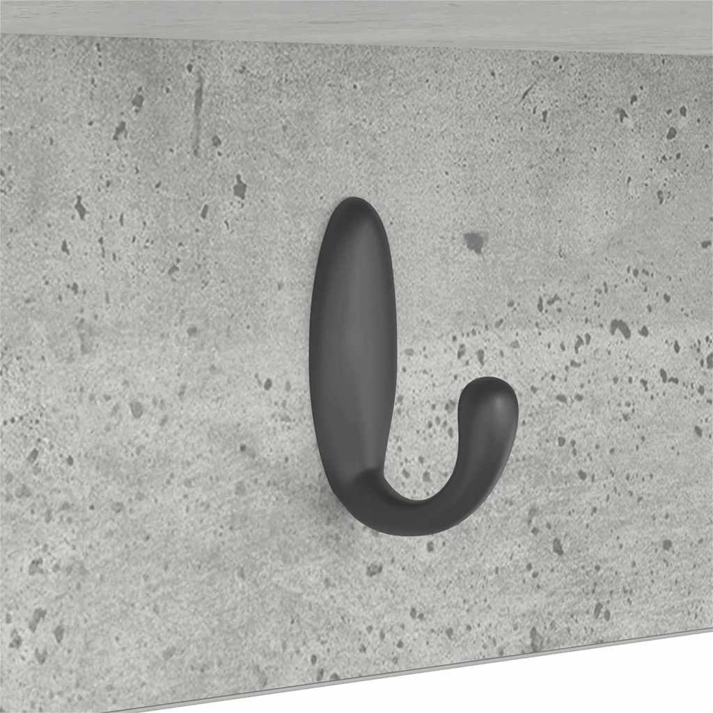 Porte-manteau mural avec étagère Gris béton 100 x 16 x 26 cm
