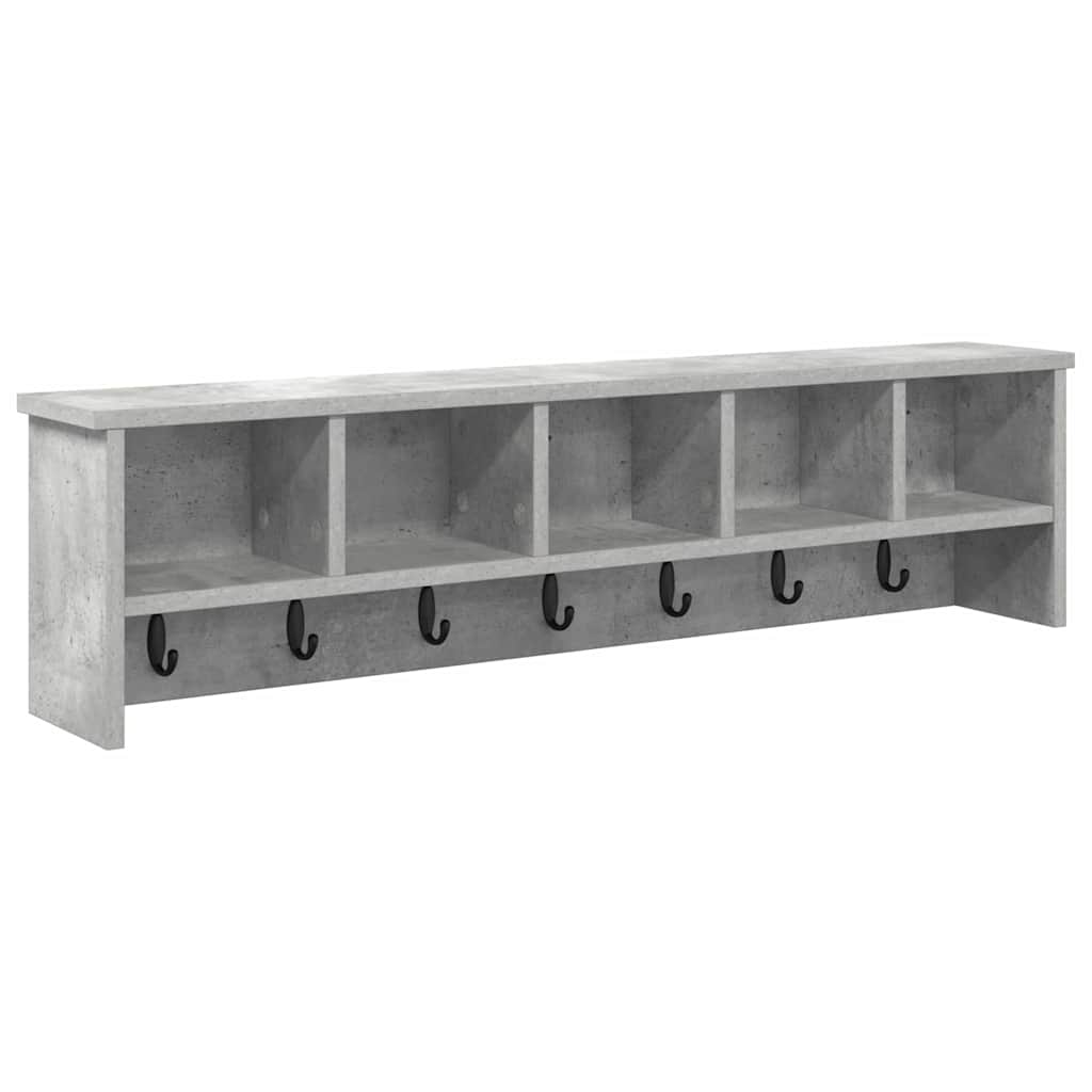 Porte-manteau mural avec étagère Gris béton 100 x 16 x 26 cm
