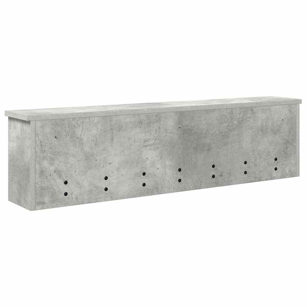 Porte-manteau mural avec étagère Gris béton 100 x 16 x 26 cm