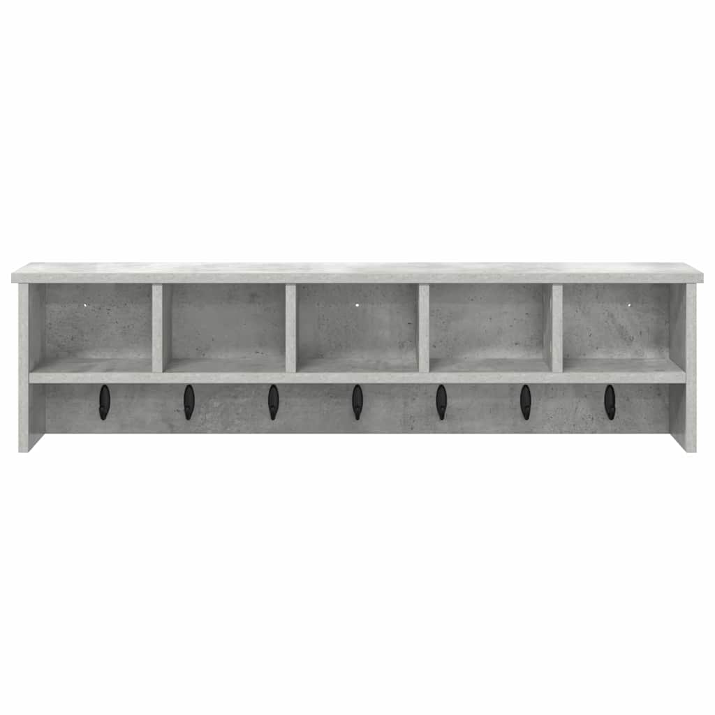 Porte-manteau mural avec étagère Gris béton 100 x 16 x 26 cm
