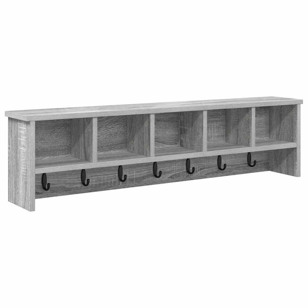 Porte-manteau mural avec étagère Sonoma gris 100 x 16 x 26 cm