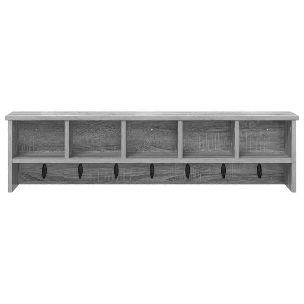Porte-manteau mural avec étagère Sonoma gris 100 x 16 x 26 cm