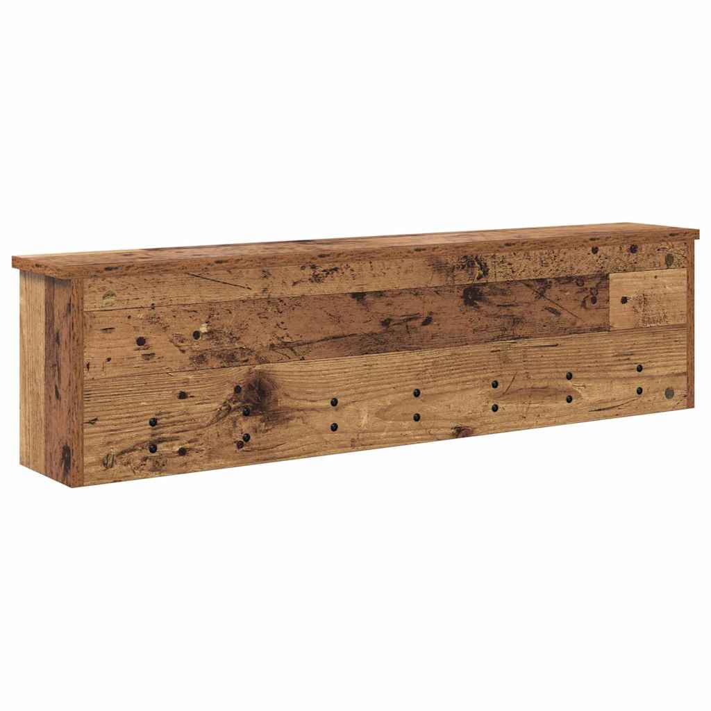 Porte-manteau mural avec étagère Bois ancien 100 x 16 x 26 cm