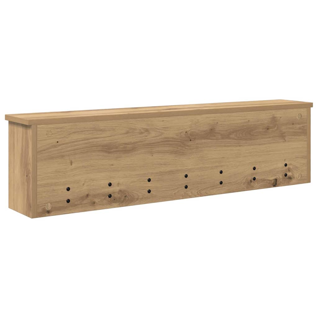 Porte-manteau mural chêne artisanal 100 x 16 x 26 cm
