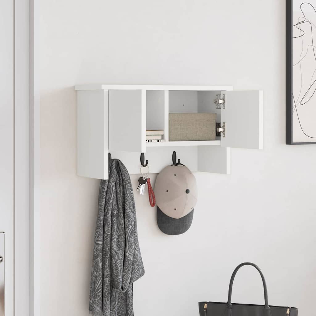 Porte-manteau mural Blanc 50 x 20 x 30 cm Bois d'ingénierie