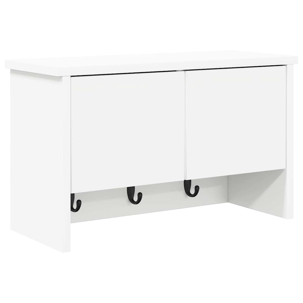 Porte-manteau mural Blanc 50 x 20 x 30 cm Bois d'ingénierie