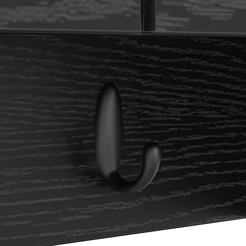 Porte-manteau mural avec étagère Chêne noir 50 x 20 x 30 cm
