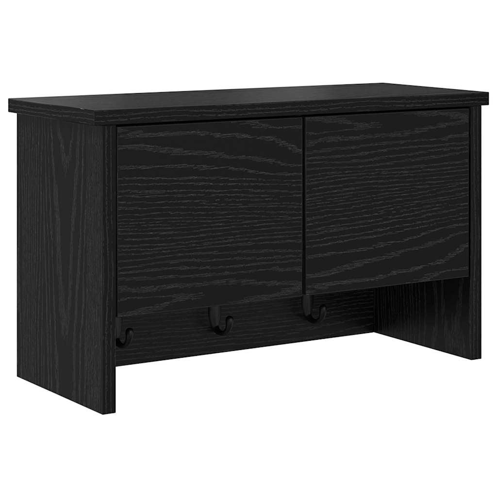 Porte-manteau mural avec étagère Chêne noir 50 x 20 x 30 cm