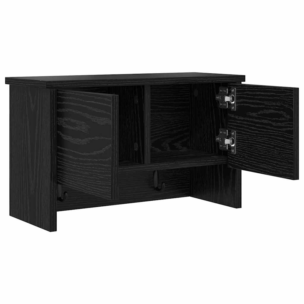 Porte-manteau mural avec étagère Chêne noir 50 x 20 x 30 cm