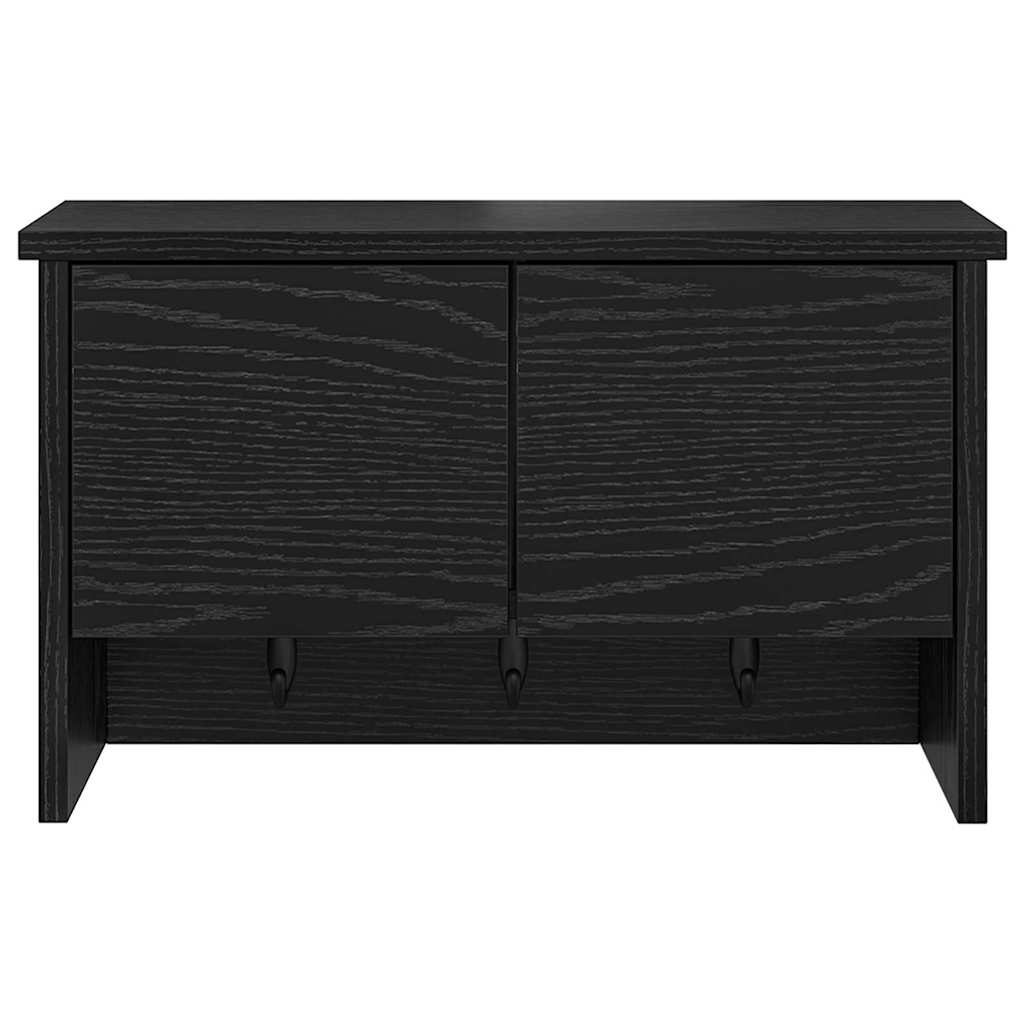 Porte-manteau mural avec étagère Chêne noir 50 x 20 x 30 cm