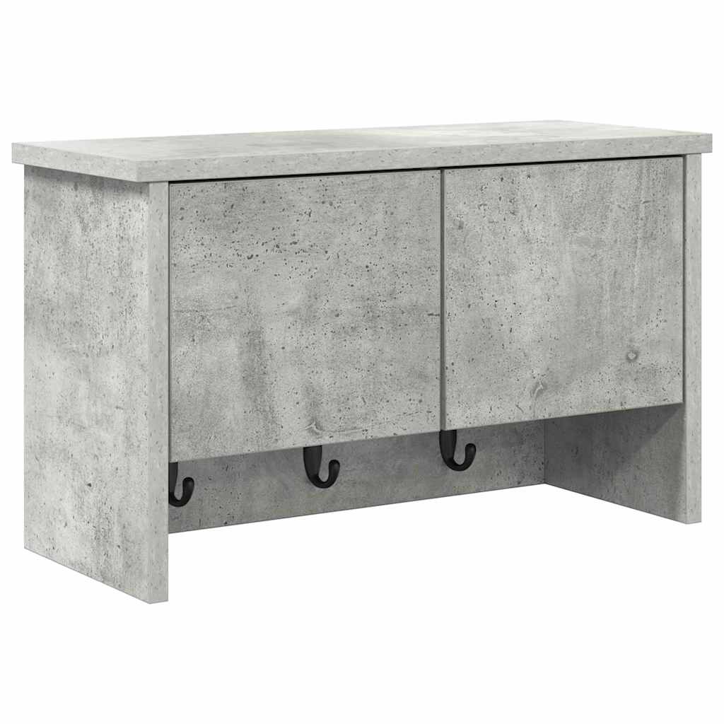 Porte-manteau mural avec étagère Gris béton 50 x 20 x 30 cm