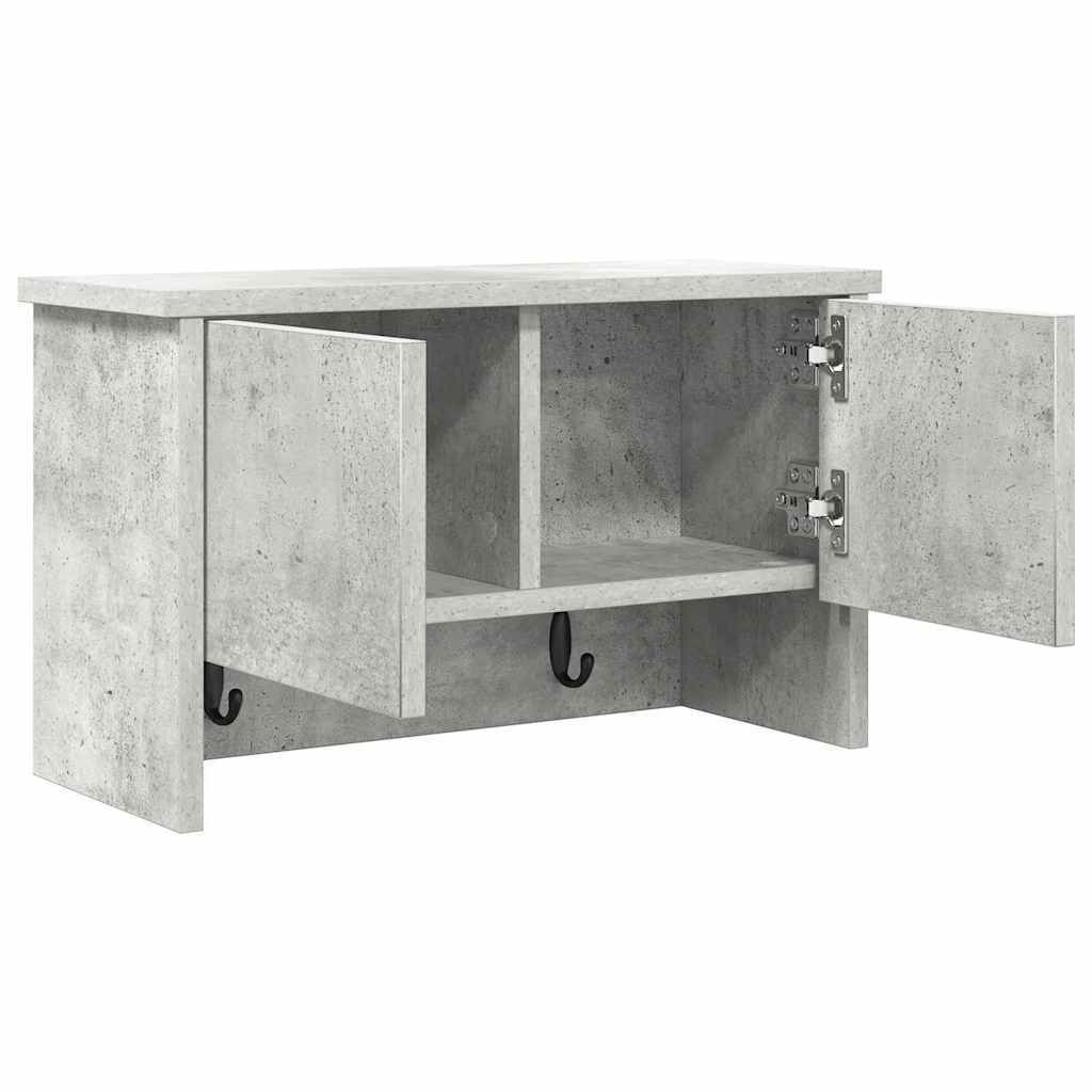 Porte-manteau mural avec étagère Gris béton 50 x 20 x 30 cm