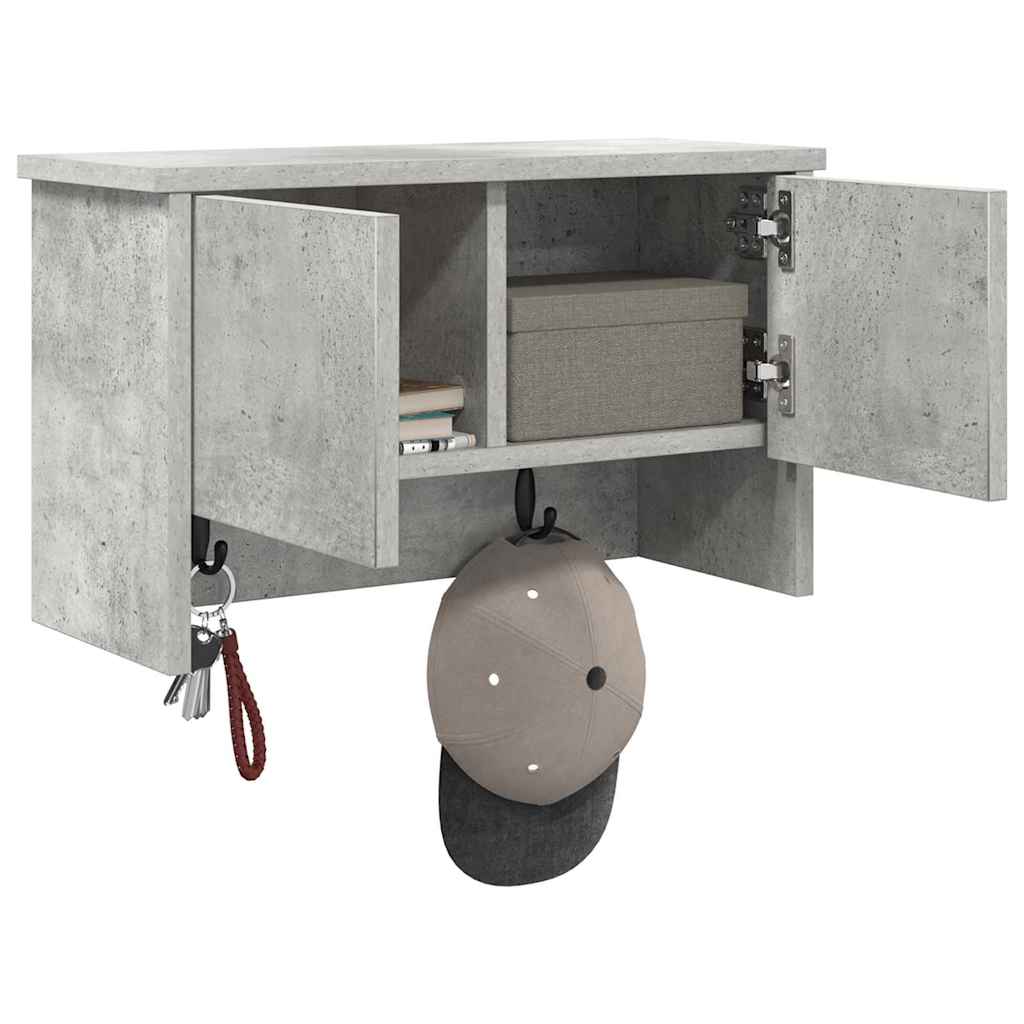 Porte-manteau mural avec étagère Gris béton 50 x 20 x 30 cm