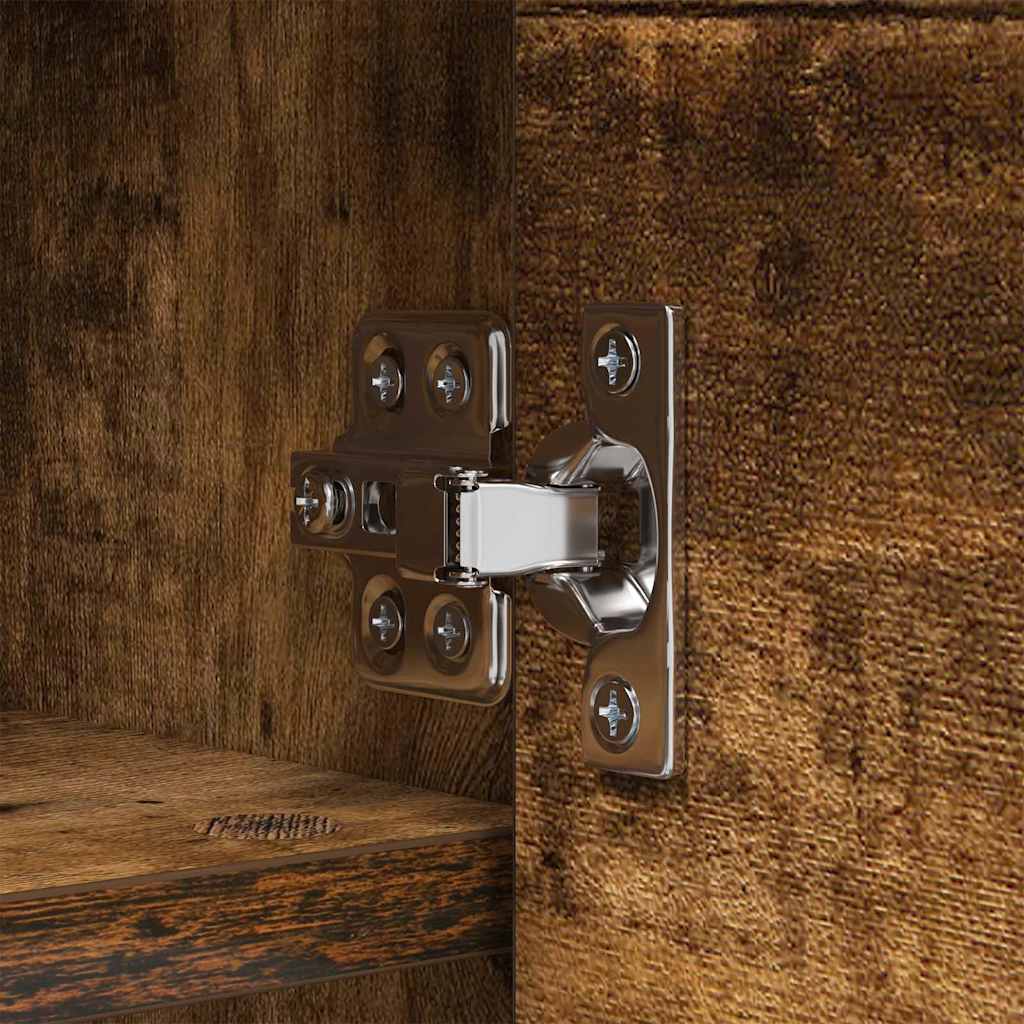 Porte-manteau mural avec étagère Chêne fumé 50 x 20 x 30 cm