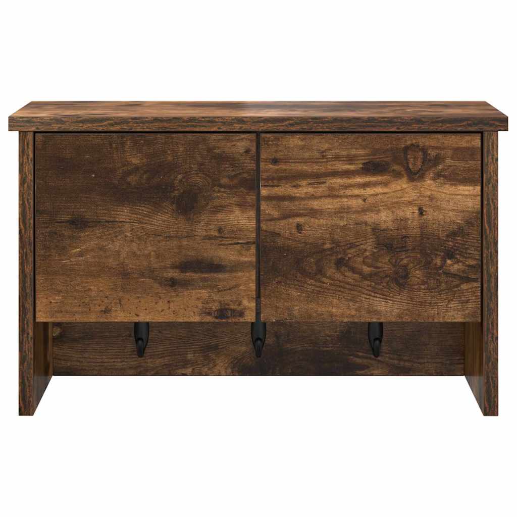Porte-manteau mural avec étagère Chêne fumé 50 x 20 x 30 cm