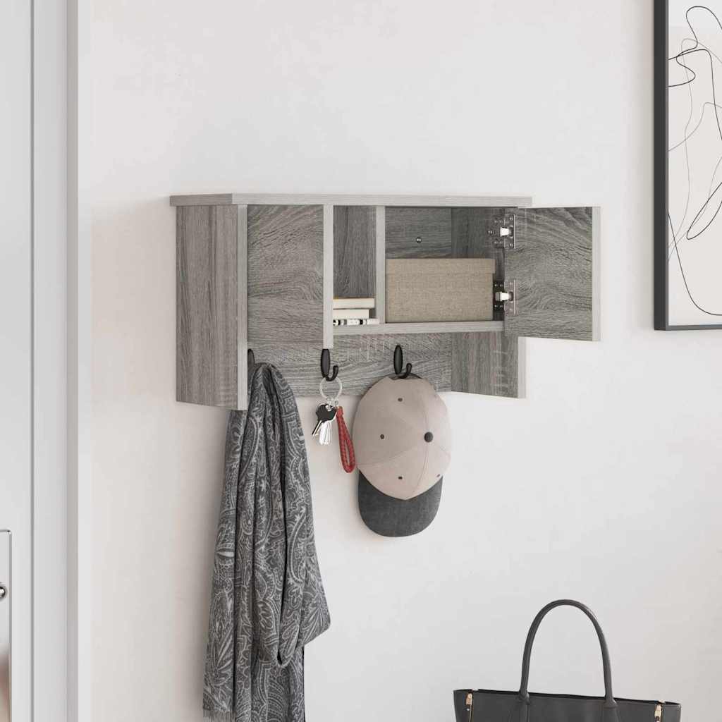 Porte-manteau mural avec étagère Sonoma gris 50 x 20 x 30 cm