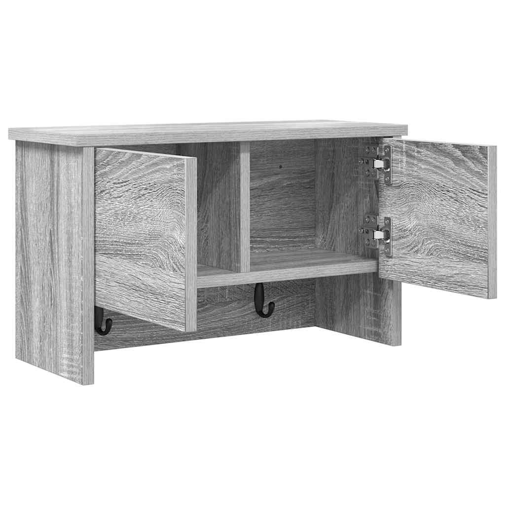 Porte-manteau mural avec étagère Sonoma gris 50 x 20 x 30 cm