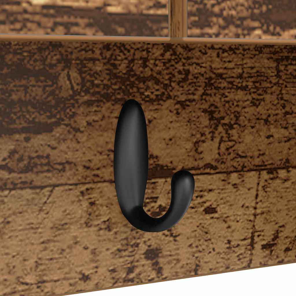 Porte-manteau mural avec étagère Bois ancien 50 x 20 x 30 cm