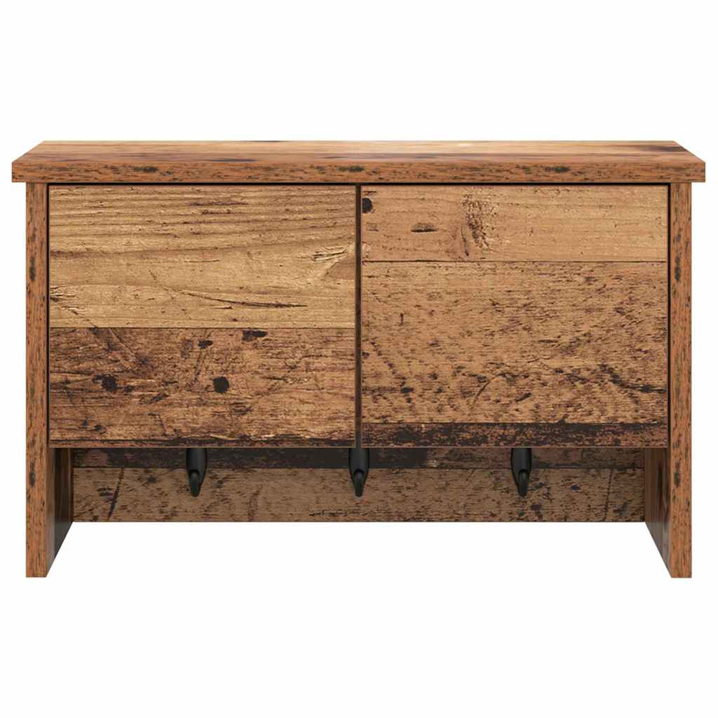 Porte-manteau mural avec étagère Bois ancien 50 x 20 x 30 cm