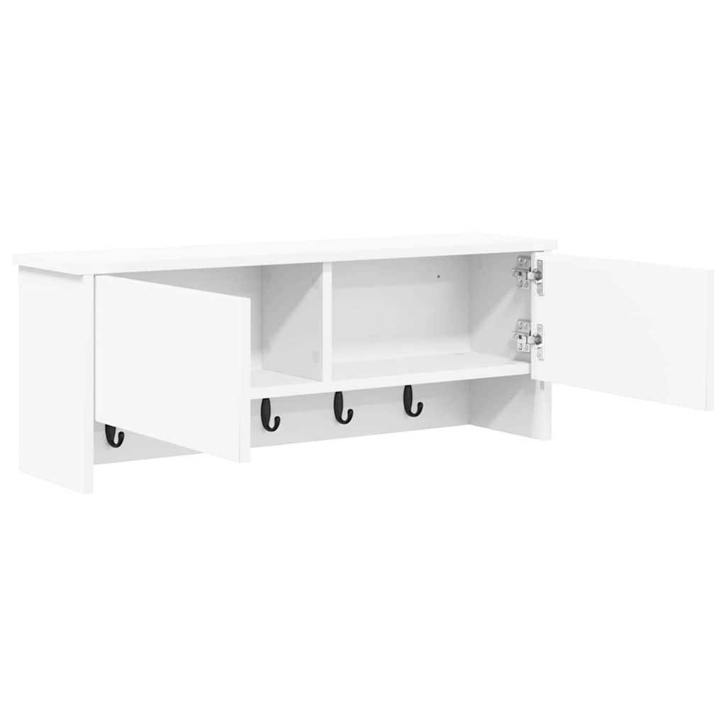 Porte-manteau mural Blanc 80 x 20 x 30 cm Bois d'ingénierie