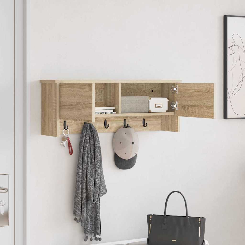 Porte-manteau mural avec étagère Chêne sonoma 80 x 20 x 30 cm