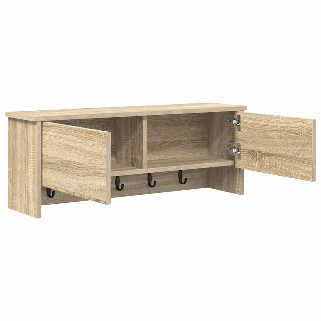 Porte-manteau mural avec étagère Chêne sonoma 80 x 20 x 30 cm