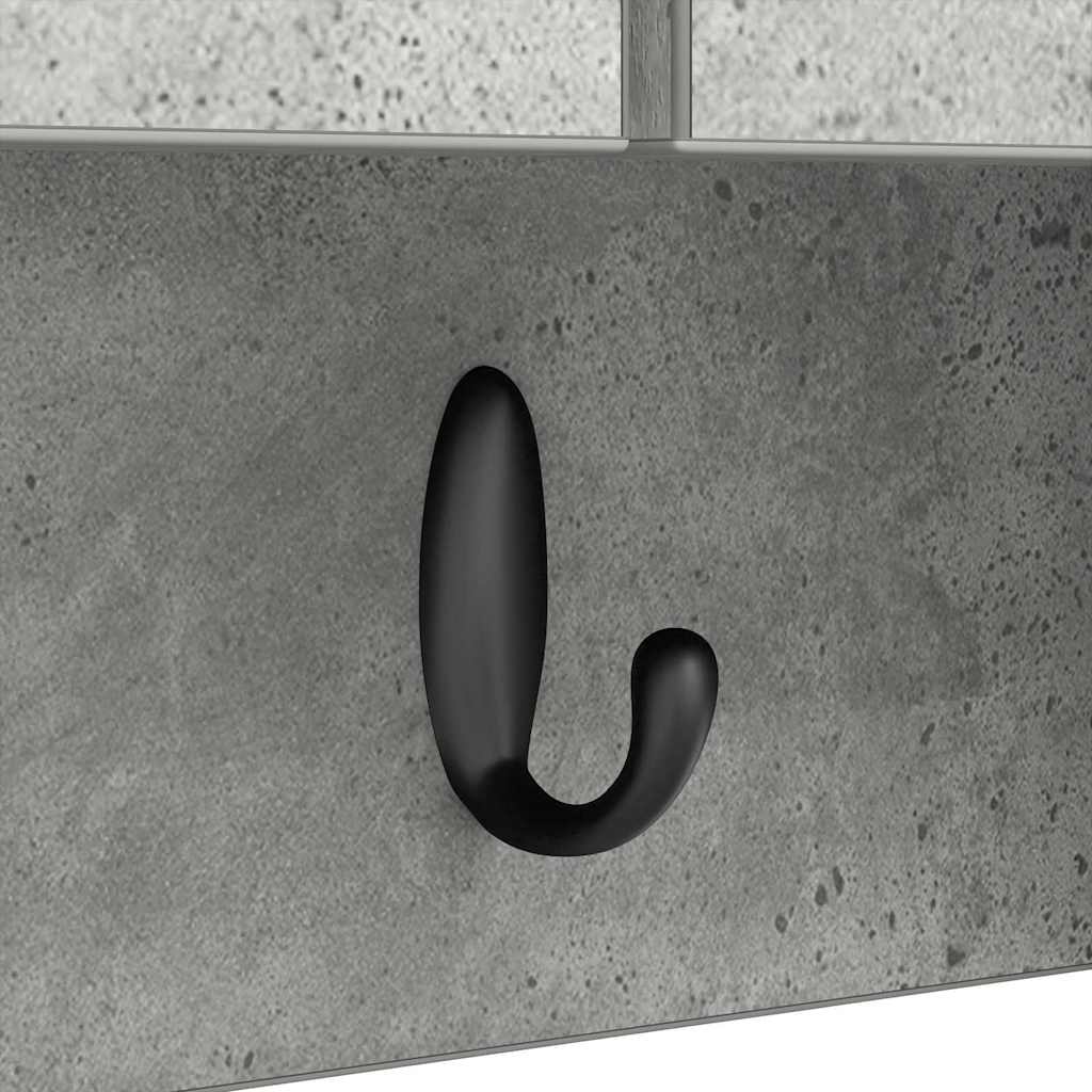 Porte-manteau mural avec étagère Gris béton 80 x 20 x 30 cm