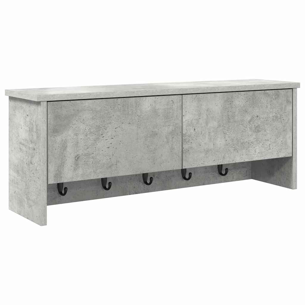 Porte-manteau mural avec étagère Gris béton 80 x 20 x 30 cm