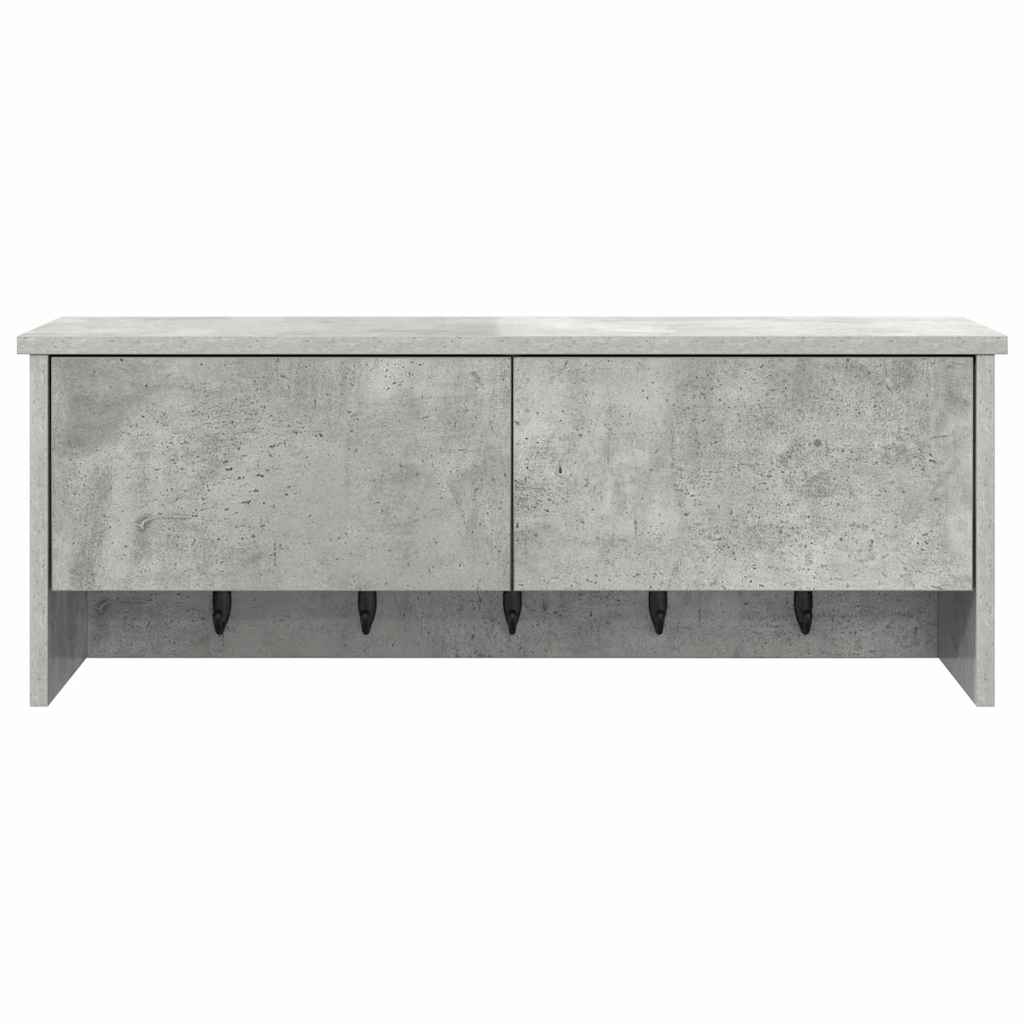 Porte-manteau mural avec étagère Gris béton 80 x 20 x 30 cm