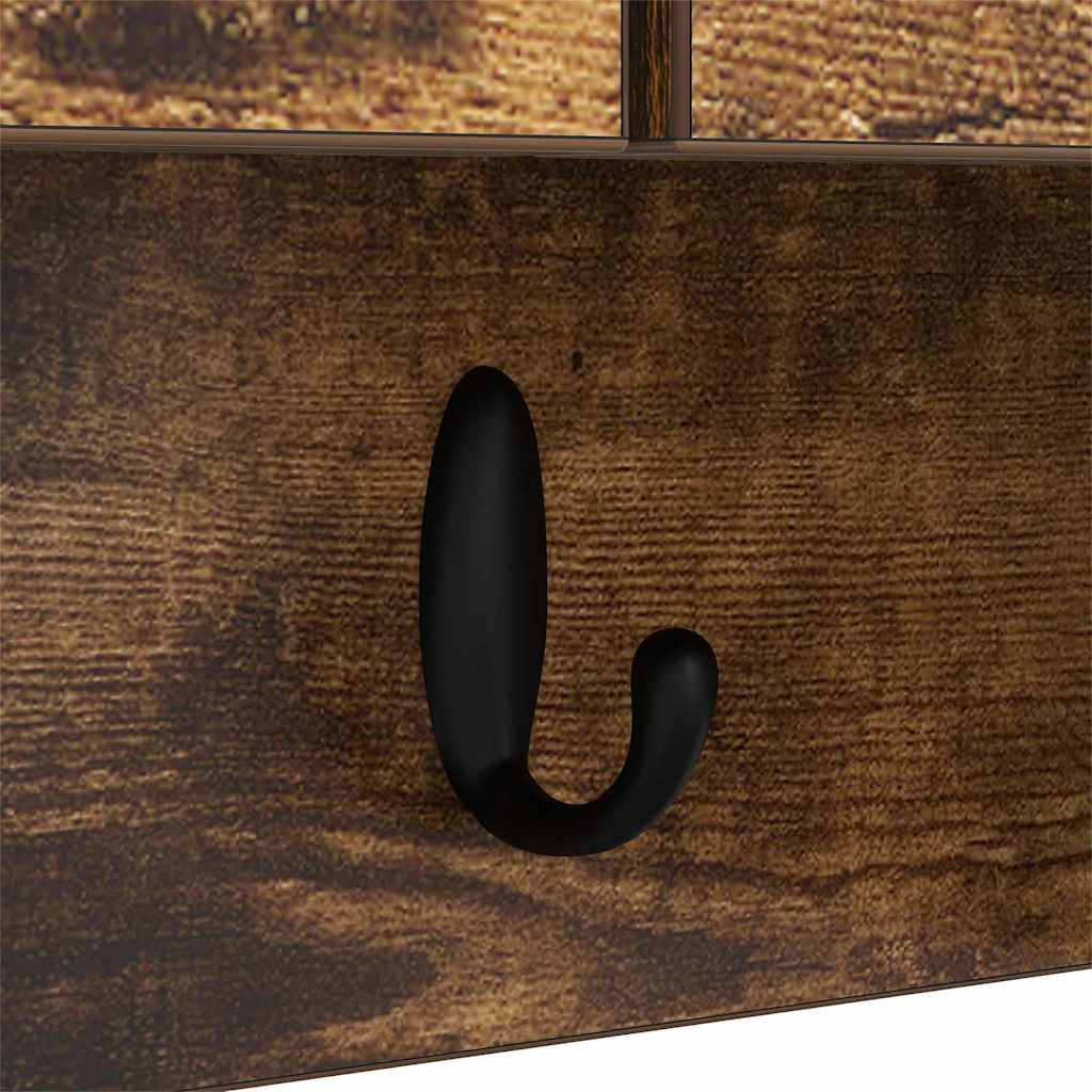 Porte-manteau mural avec étagère Chêne fumé 80 x 20 x 30 cm