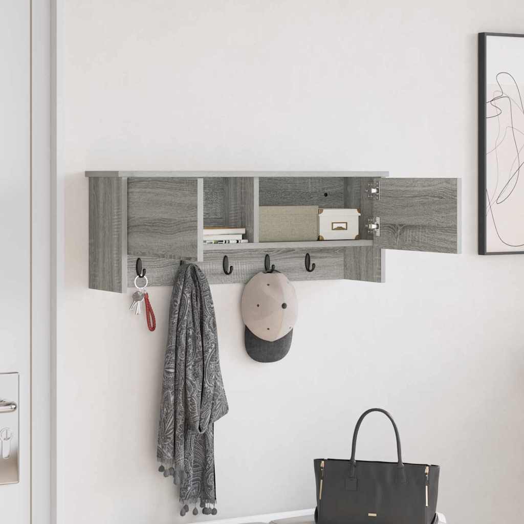 Porte-manteau mural avec étagère Sonoma gris 80 x 20 x 30 cm