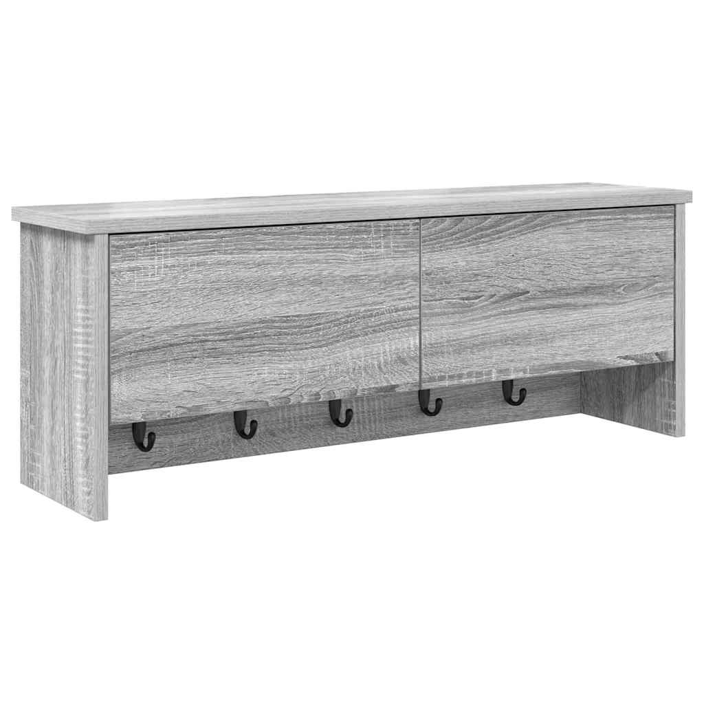 Porte-manteau mural avec étagère Sonoma gris 80 x 20 x 30 cm