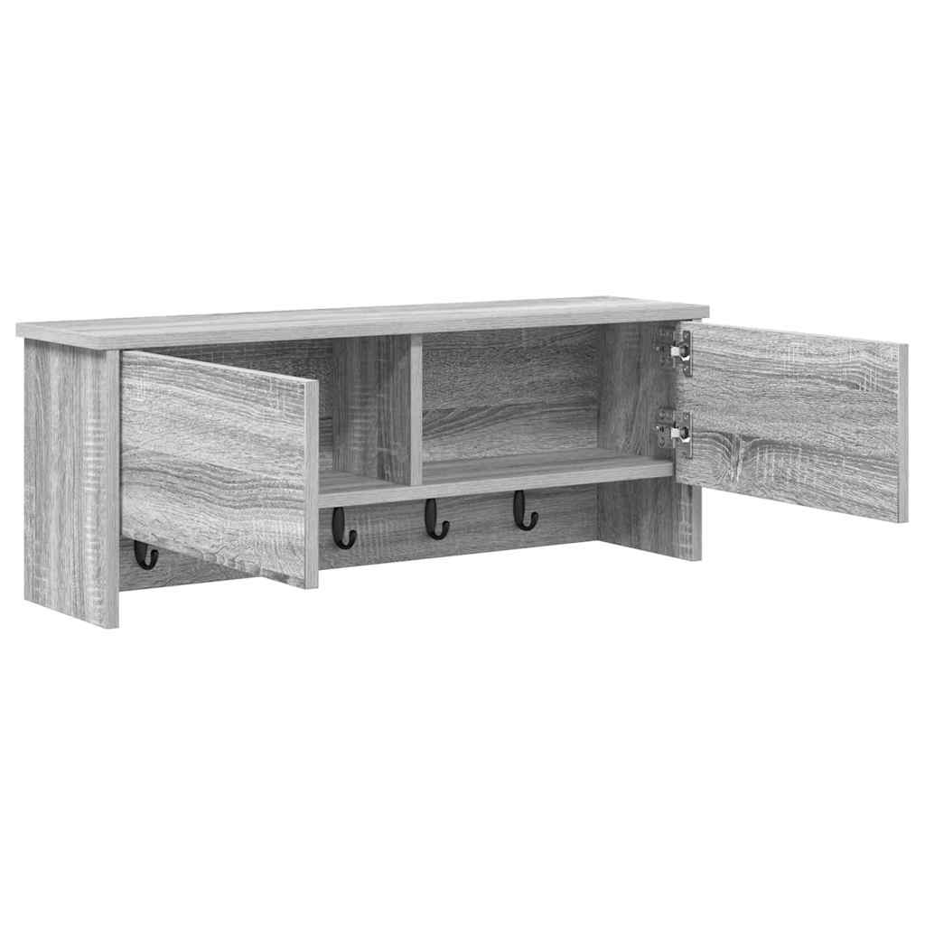 Porte-manteau mural avec étagère Sonoma gris 80 x 20 x 30 cm