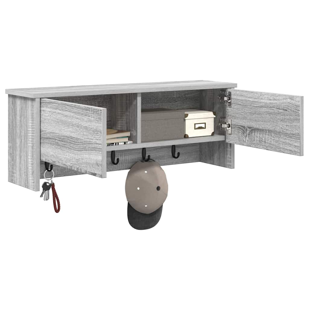 Porte-manteau mural avec étagère Sonoma gris 80 x 20 x 30 cm