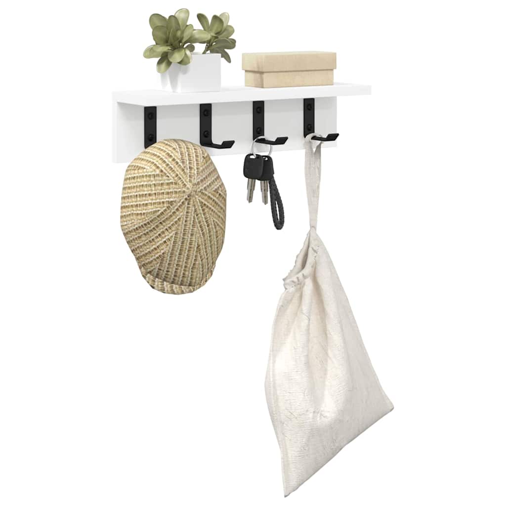 Porte-manteau mural Blanc 40 x 10.5 x 10.5 cm Bois d'ingénierie