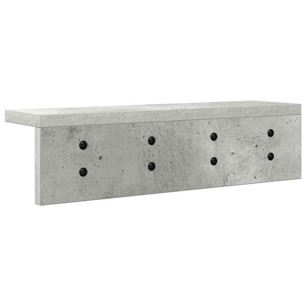 Porte-manteau mural avec étagère Gris béton 40 x 10.5 x 10.5 cm