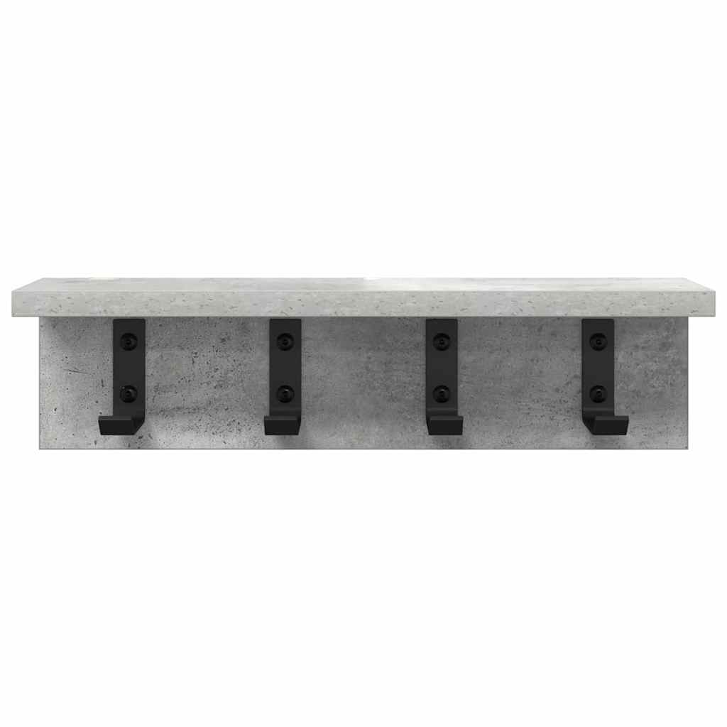 Porte-manteau mural avec étagère Gris béton 40 x 10.5 x 10.5 cm