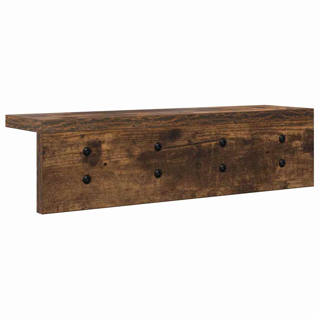 Porte-manteau mural avec étagère Chêne fumé 40 x 10.5 x 10.5 cm
