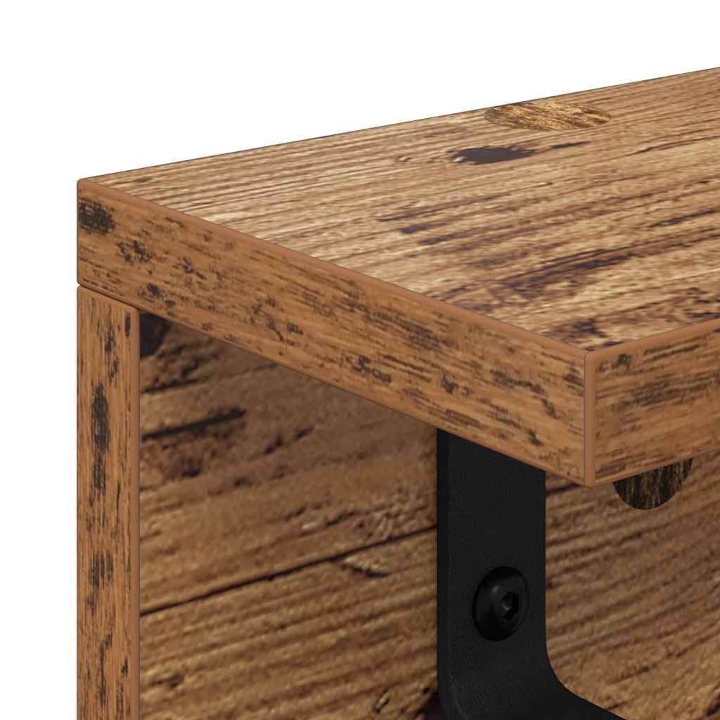 Porte-manteau mural Bois ancien 40 x 10.5 x 10.5 cm